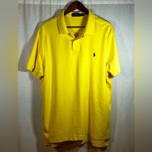 Polo Ralph Lauren Mens Soft Stretch Polo Short Sleeve 2 Button Yellow XXL